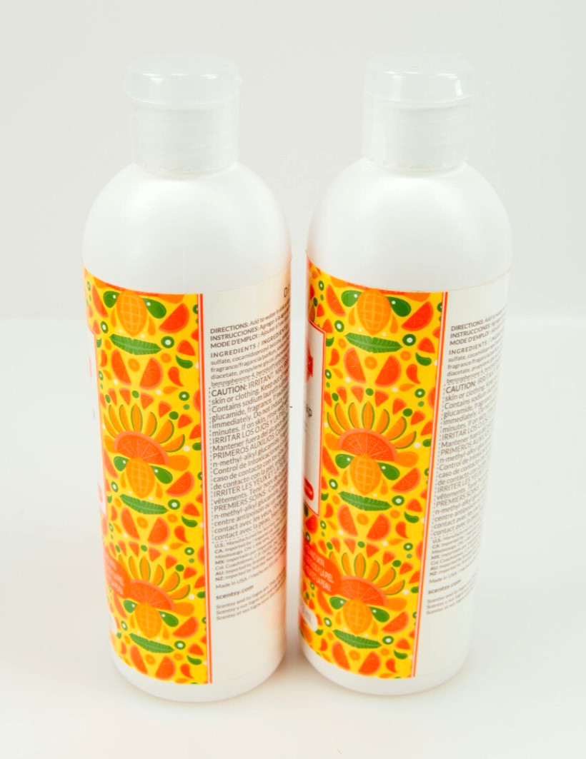 2 Bottles Of Scentsy Dish Soap Mandarin & Mango Nectar Scent 16 fl. oz.