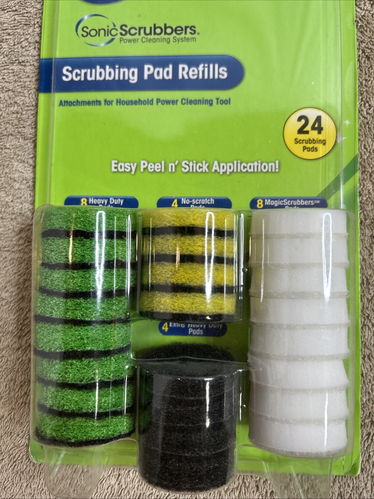 Scrubbing Bubbles Sonic Scrubbers Pad Refills 24 Count Cleaning New Sealed 113-7