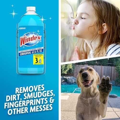 Glass Window Cleaner Refill 2L Original Scent Streak Free 67.6 Fl Oz Spray