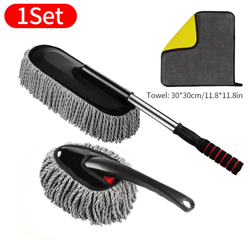 Car Cleaning Duster Microfiber Large Home Wax Treated Handle Brush Car Cleaning