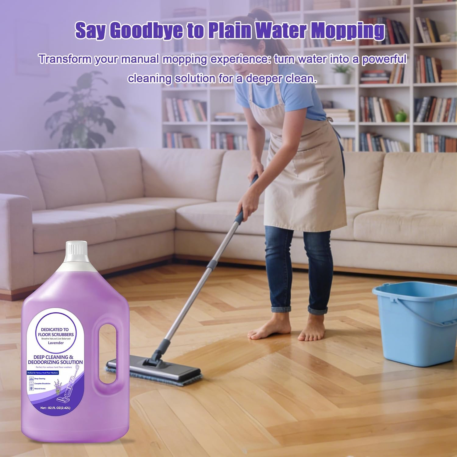 Floor Cleaning Solution Compatible with Tineco – 82 FL OZ Lavender Floor Clea…