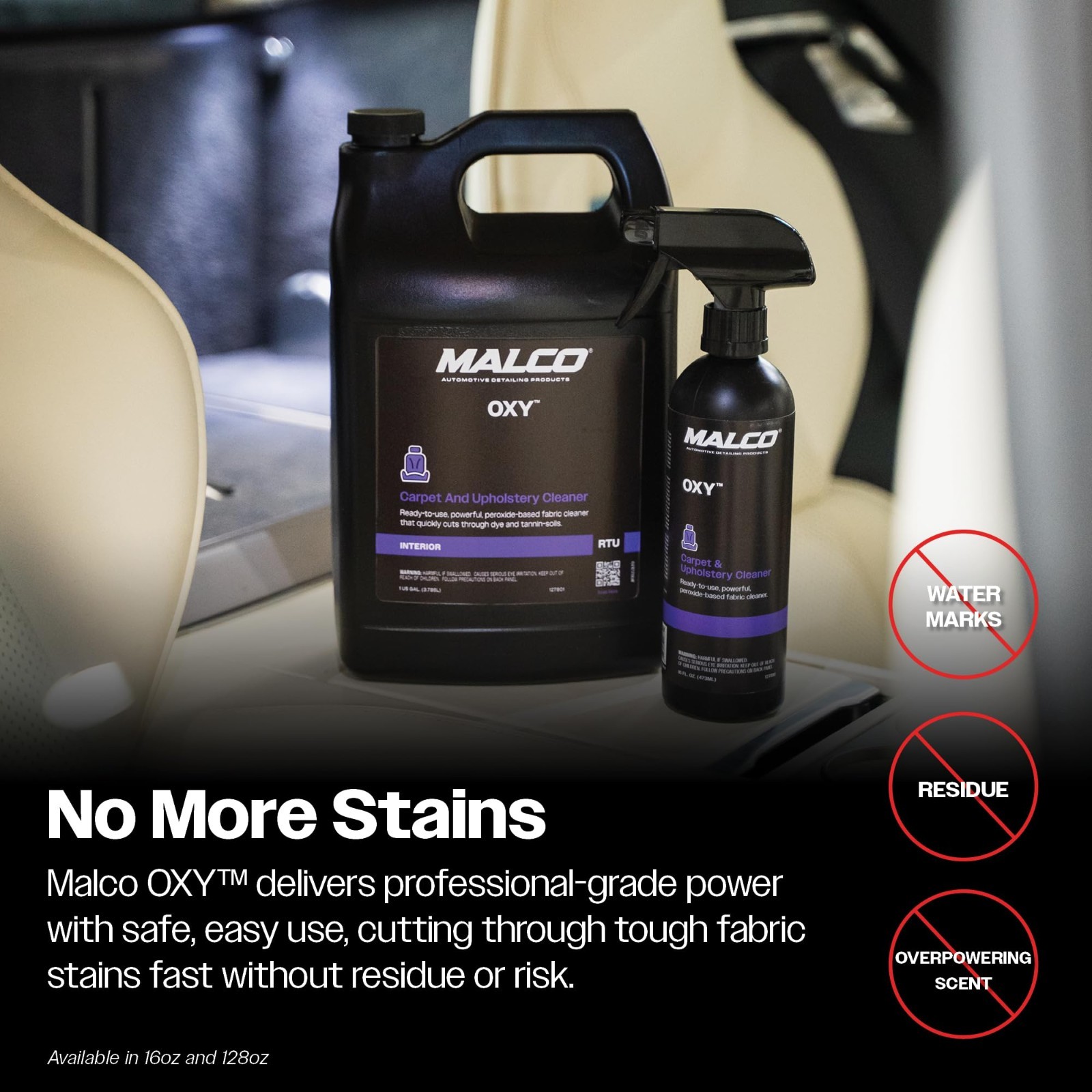 Carpet & Upholstery Cleaner Spray – Tough Stain Remover for Vehicle Fabric – 1 G