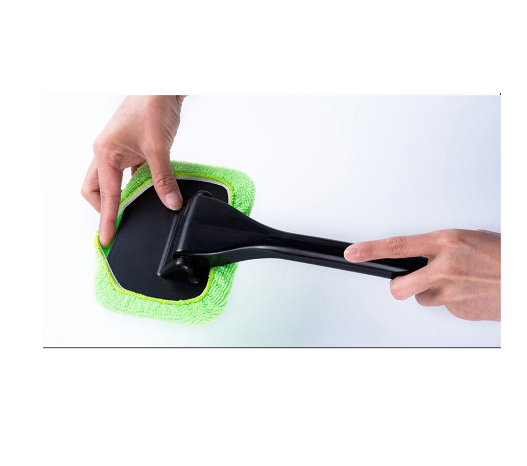 2×Windshield Cleaning Tool Car Window Wiper Cleaner Glass Brush & 4 Reusable Pad