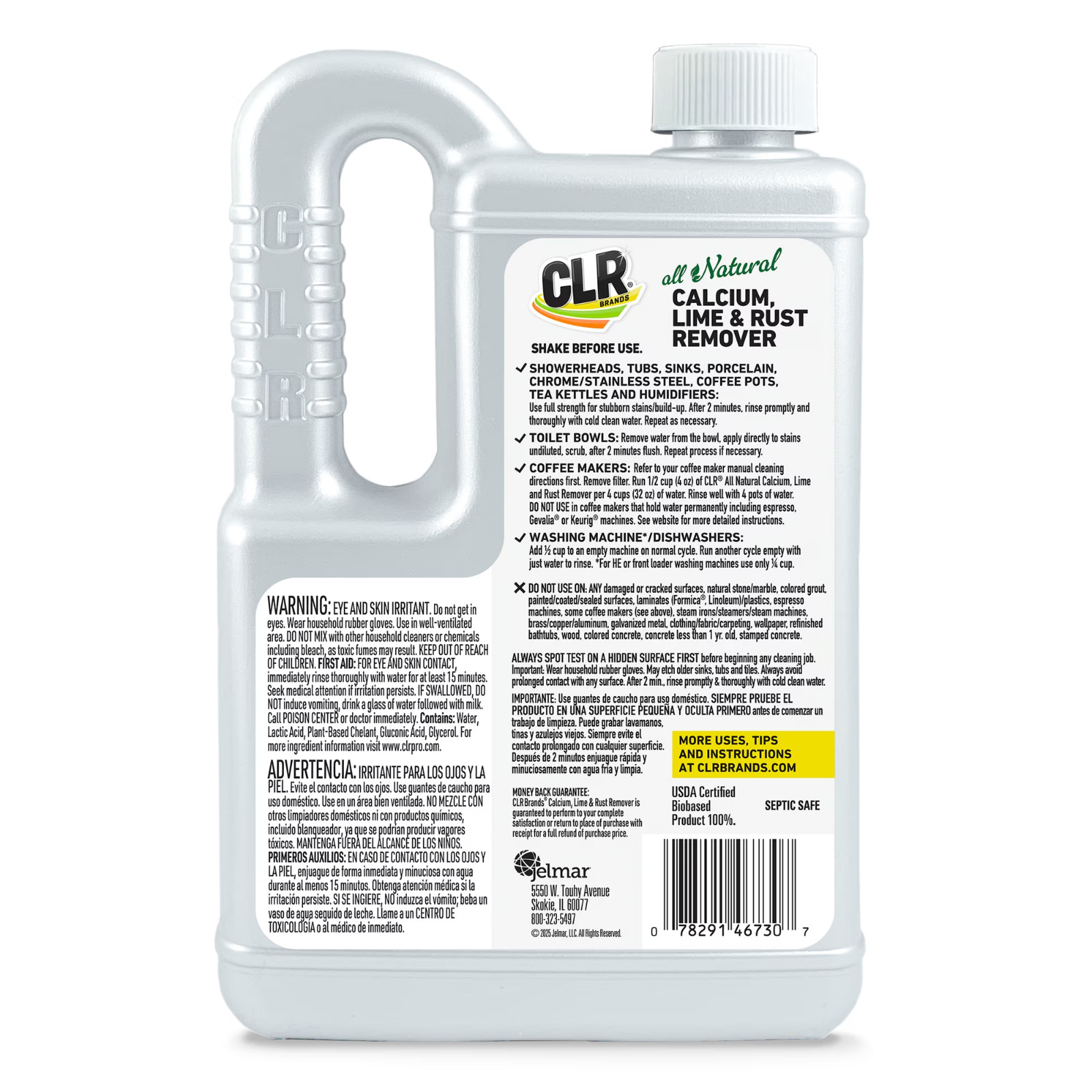 CLR All-Natural Calcium Lime and Rust Remover, Multi-Use Household Cleaner 28oz