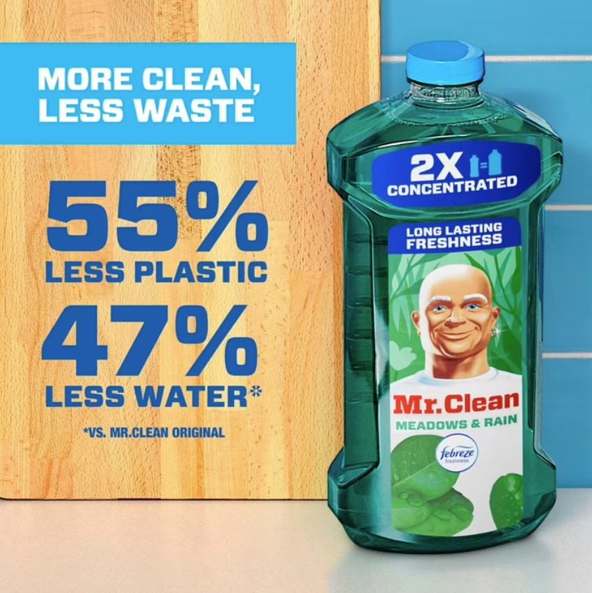 (4 pack) Mr. Clean All Purpose Cleaner, 2X Concentrated Multi Surface, 64 fl oz
