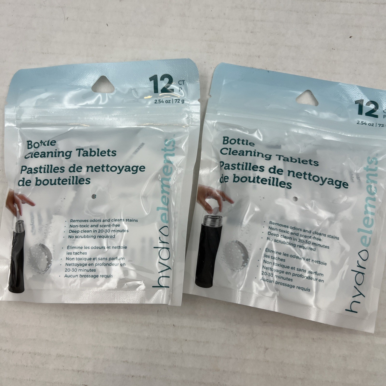 Water Bottle Cleaning Tablets 2x 12 packs Chlorinefree & Odorless Cleaner