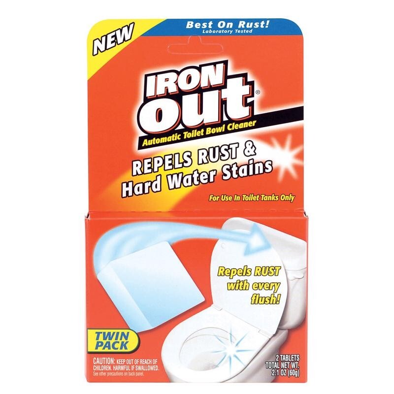 IronOut Pine Scent Automatic Toilet Bowl Cleaner 2.1 oz Powder Tabs Twin Pack
