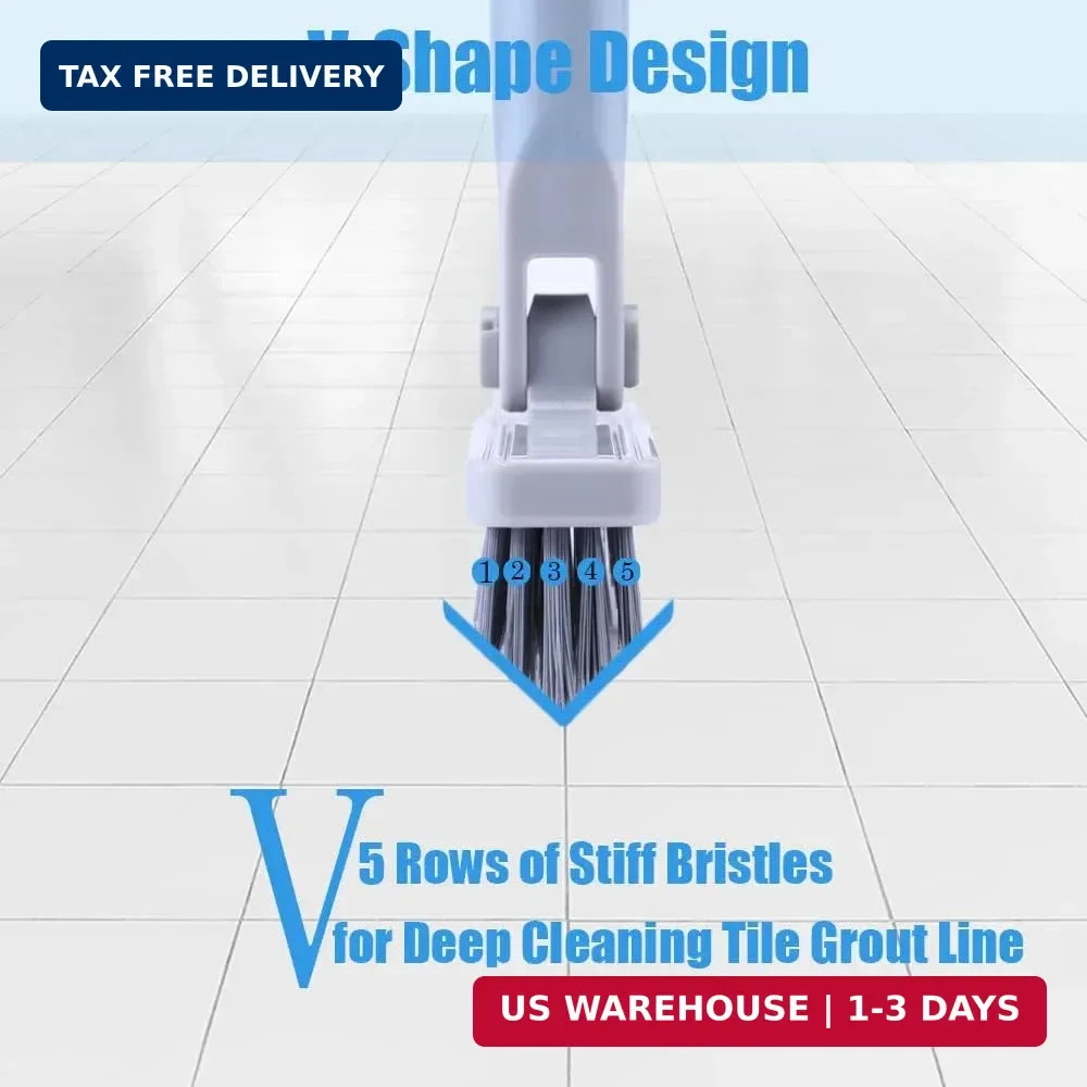 YONILL Grout Brush with Long Handle – Heavy Duty Grout Cleaner Brushes for Tile