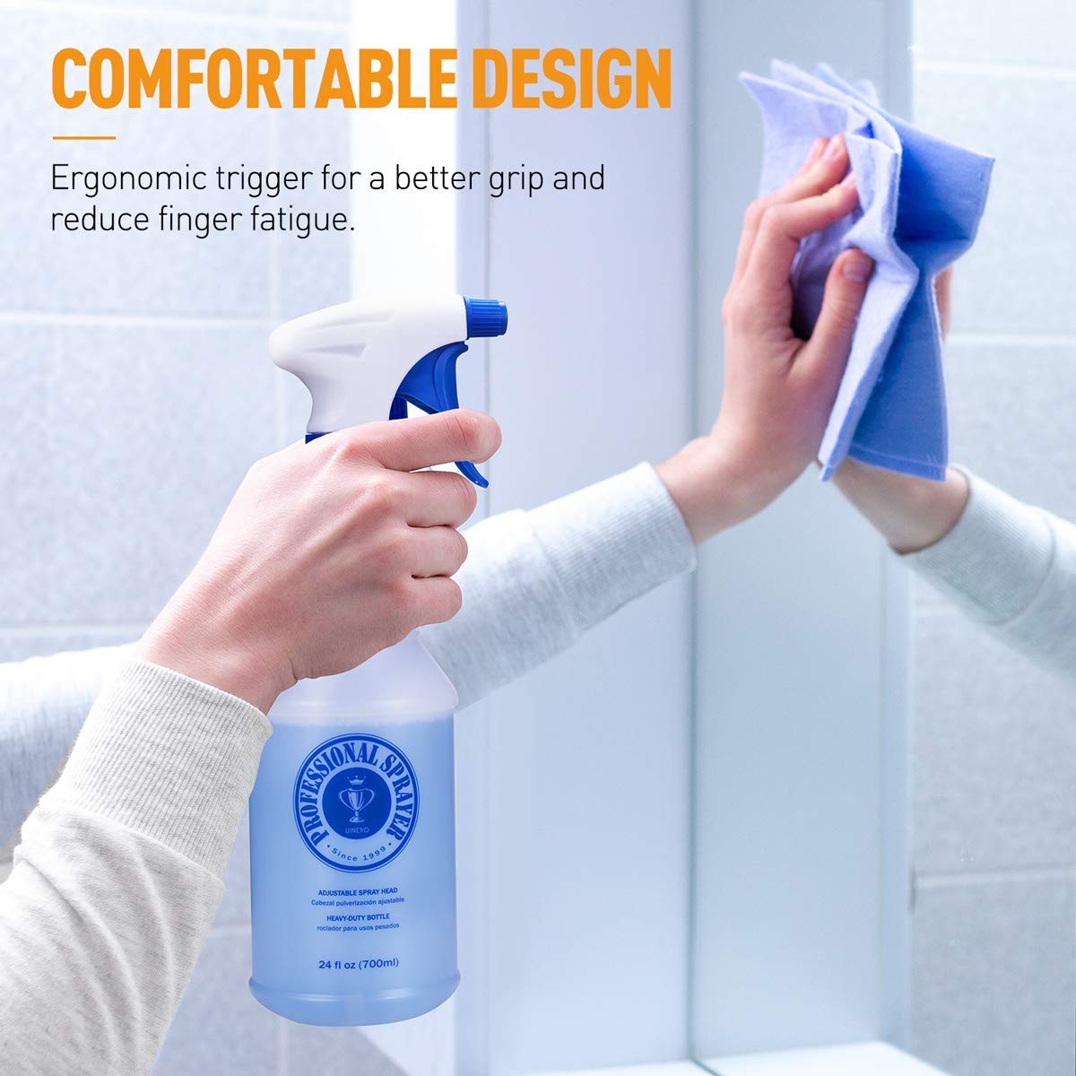 Plastic Spray Bottle 4 Pack 24 Oz Sprayer for Cleaning Solutions Bleach⭐️⭐️⭐️⭐️