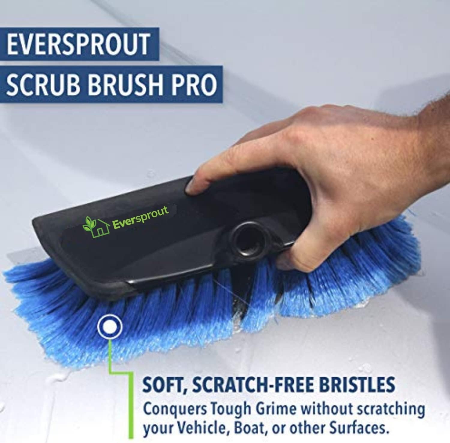 Soft Bristle Scrub Brush with Rubber Bumper