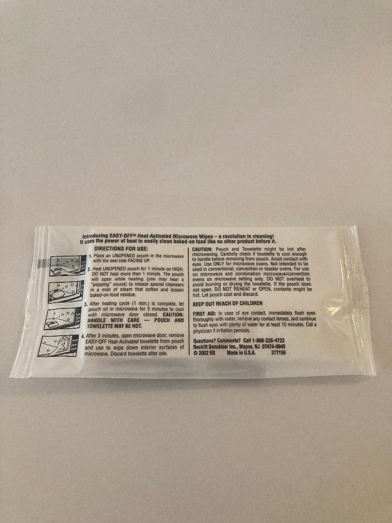 Easy-Off Microwave Wipes Classic Empty Box with Bonus!!