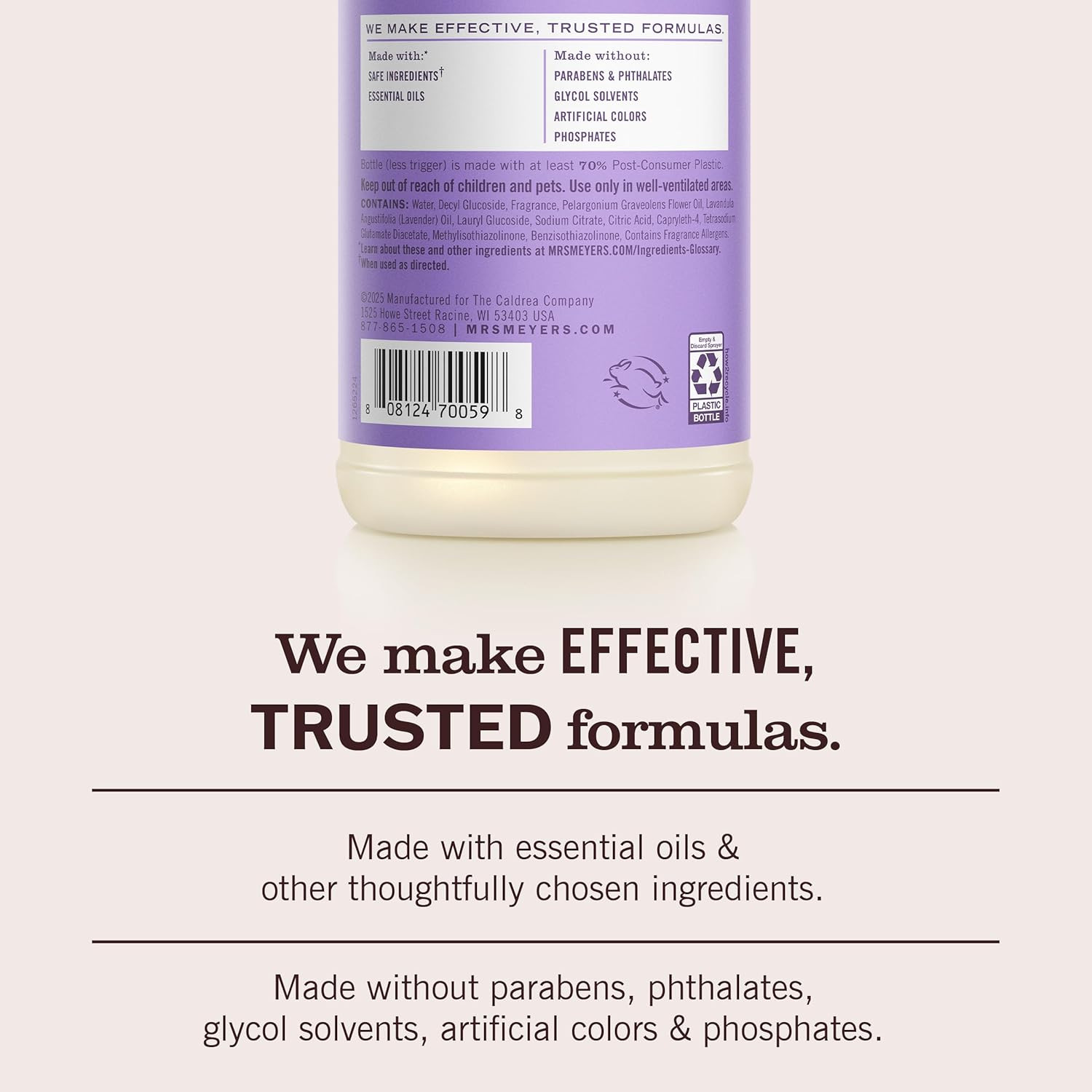MRS. MEYER’S CLEAN DAY Multi-Surface Everyday Cleaner, Lilac Scent, 16 Fl Oz Bot