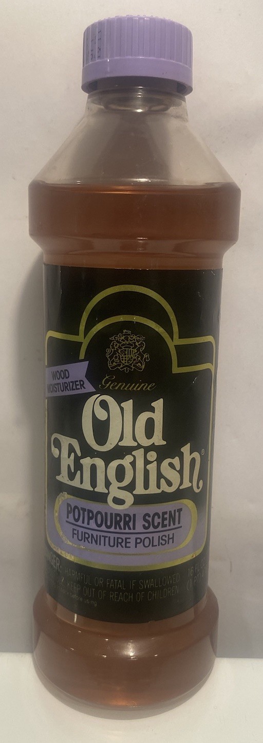 Vintage Old English Potpourri Scent Furniture Polish 16 oz Purple – 80% Full