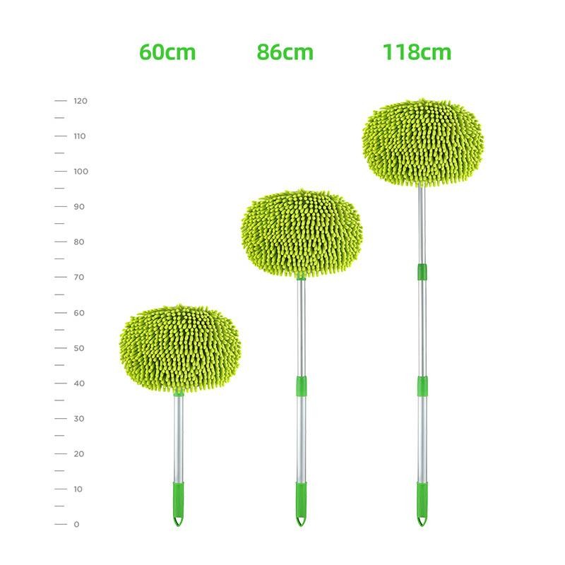 Car Wash Mop Brush Chenille Microfiber Telescopic Long Handle Cleaning Kit Soft