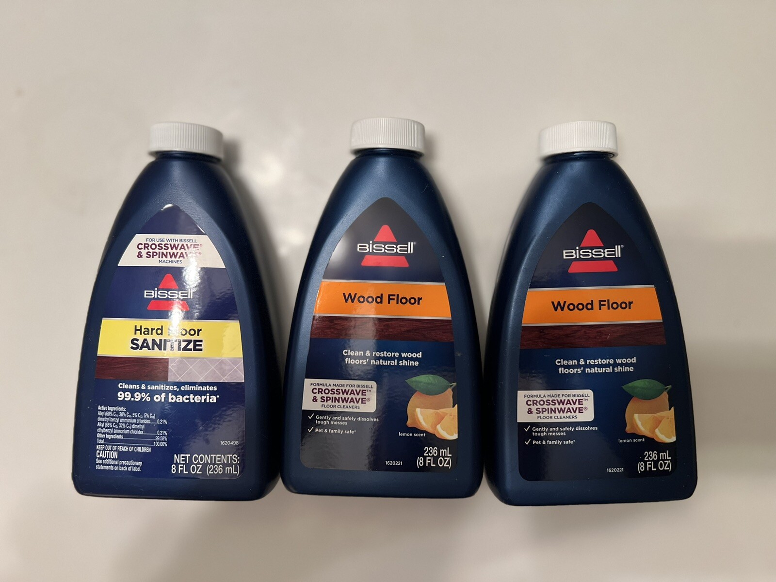 LOT OF 3 BISSELL WOOD MULTI SURFACE FLOOR CROSSWAY 8oz. LIQUID CLEANER