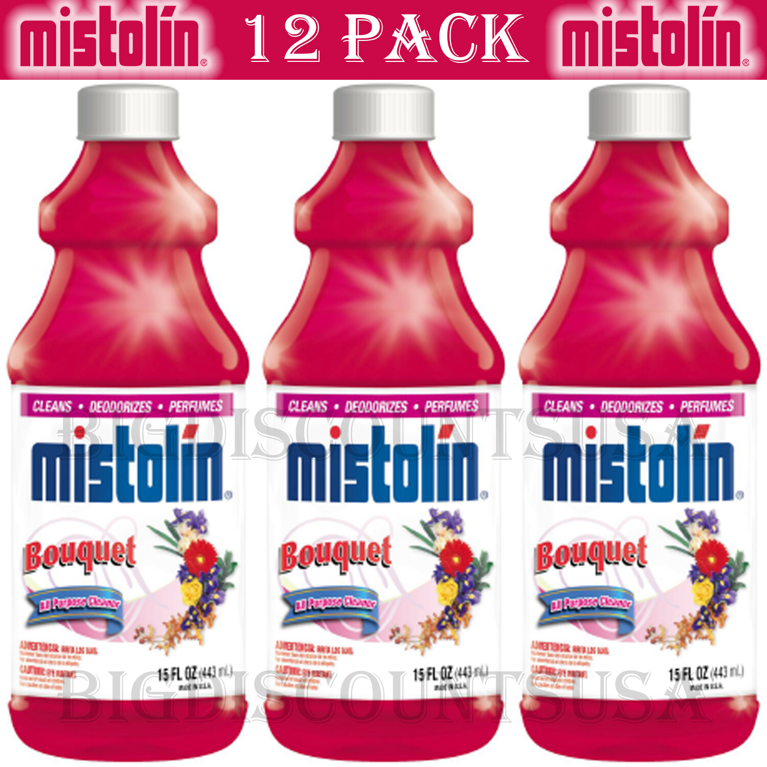 Mistolin 12 Pack General All Purpose Cleaning Solution Kit Bouquet 15 fl oz
