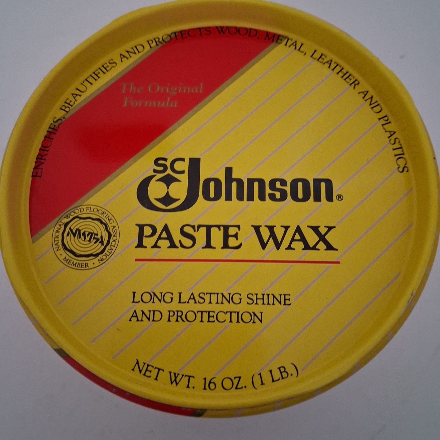 Vintage SC Johnson Wood Paste Wax 1 lb Original Formula Near Full 1 lb 2.1 oz