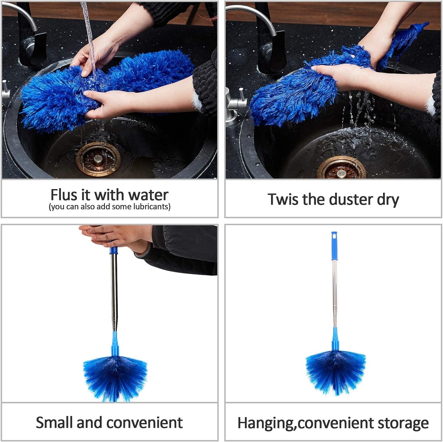 Extendable Cobweb Duster Kit – 100-Inch Telescopic Pole for Effortless Cleaning