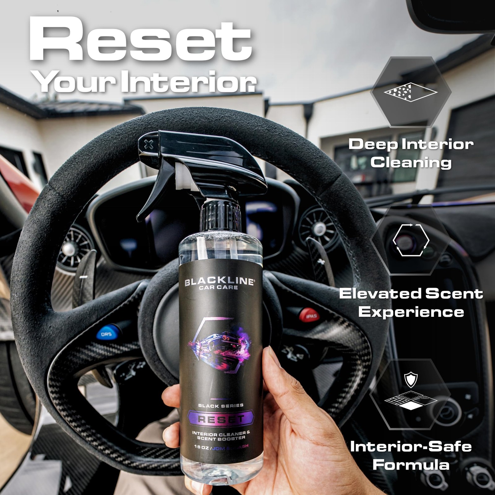 Blackline Luxury Scented Leather Interior Car Cleaner Reset Deep Cleans & Deo…