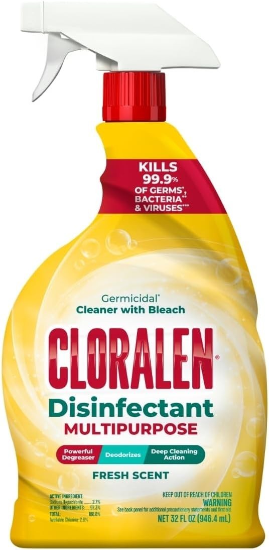All Purpose Cleaner with Bleach Spray – 32 fl oz – Fresh Scent – 3-in-1 Multi…