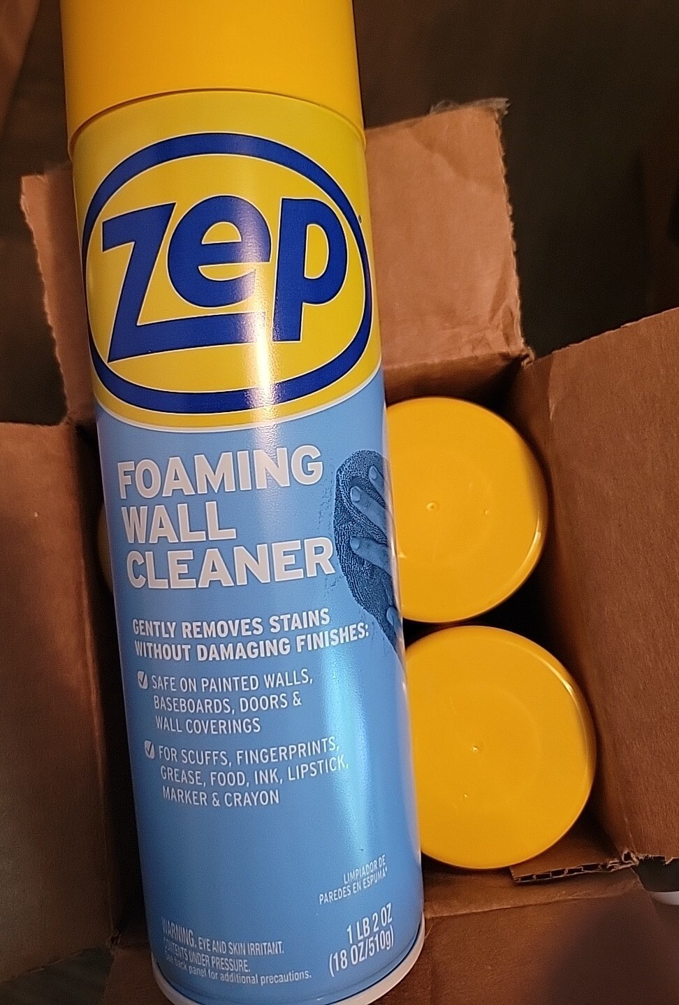 4-Pack Zep Foaming Wall Cleaner Removes Stains Without Damaging Finishes 18Oz/EA