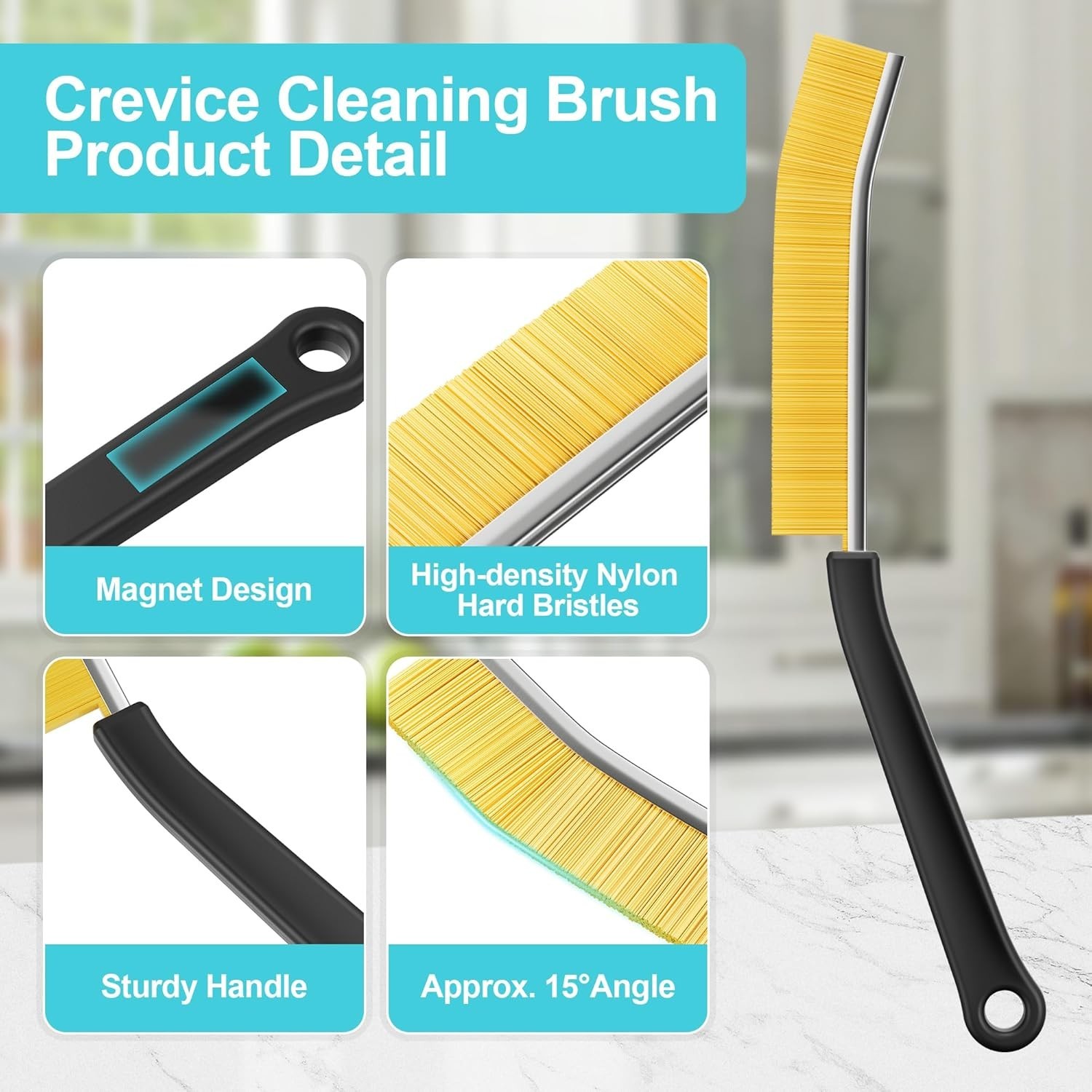 4 Pack Crevice Cleaning Brush Hard Bristle Grout Brush House Cleaning Supplies