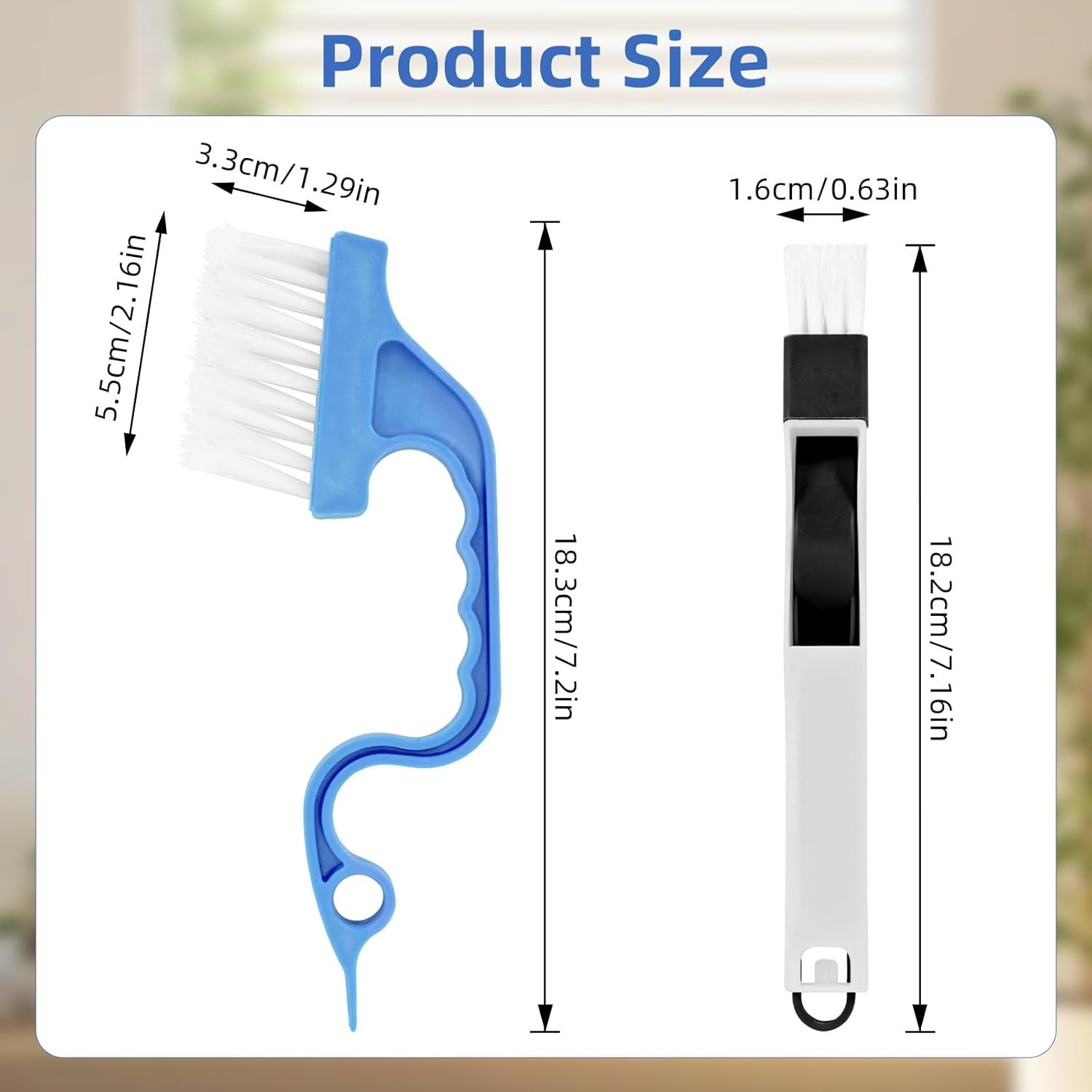7Pcs Crevice Cleaning Brush, Multifunctional Window Track Cleaning Tools and Win