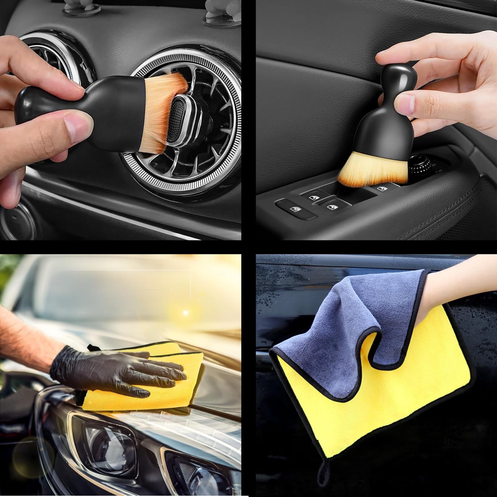 Car Windshield Cleaning Tools, Expandable Car Window Cleaner kit with 4 Reusa…
