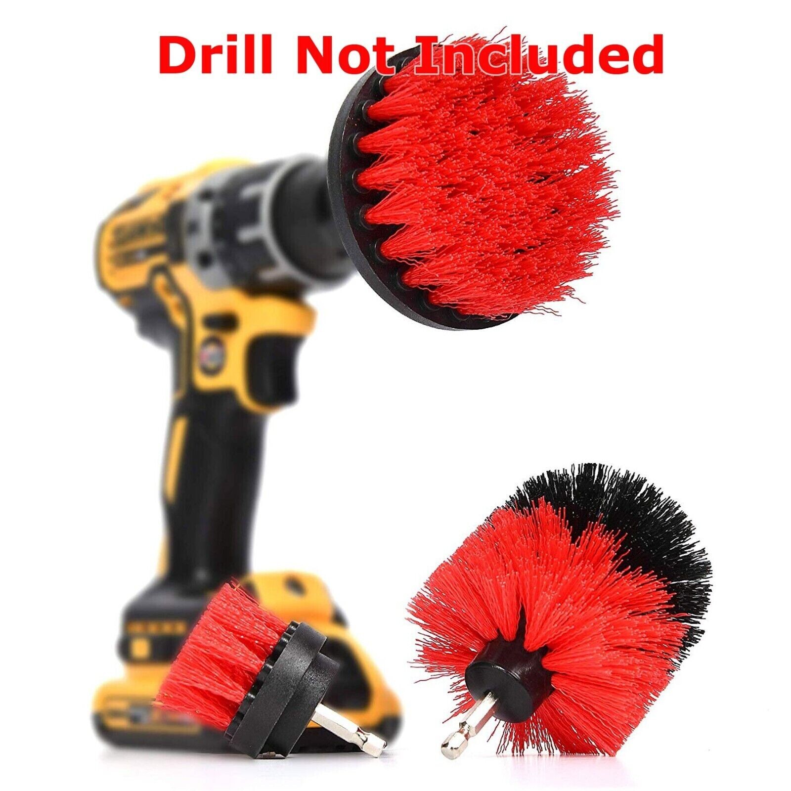 3 Drill Brush Set Power Scrubber Drill Attachment For Carpet Tile Grout Cleaning