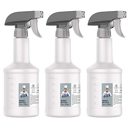 16 oz Empty Plastic Spray Bottles – Heavy Duty Reusable, Adjustable Nozzle, 3 Pa