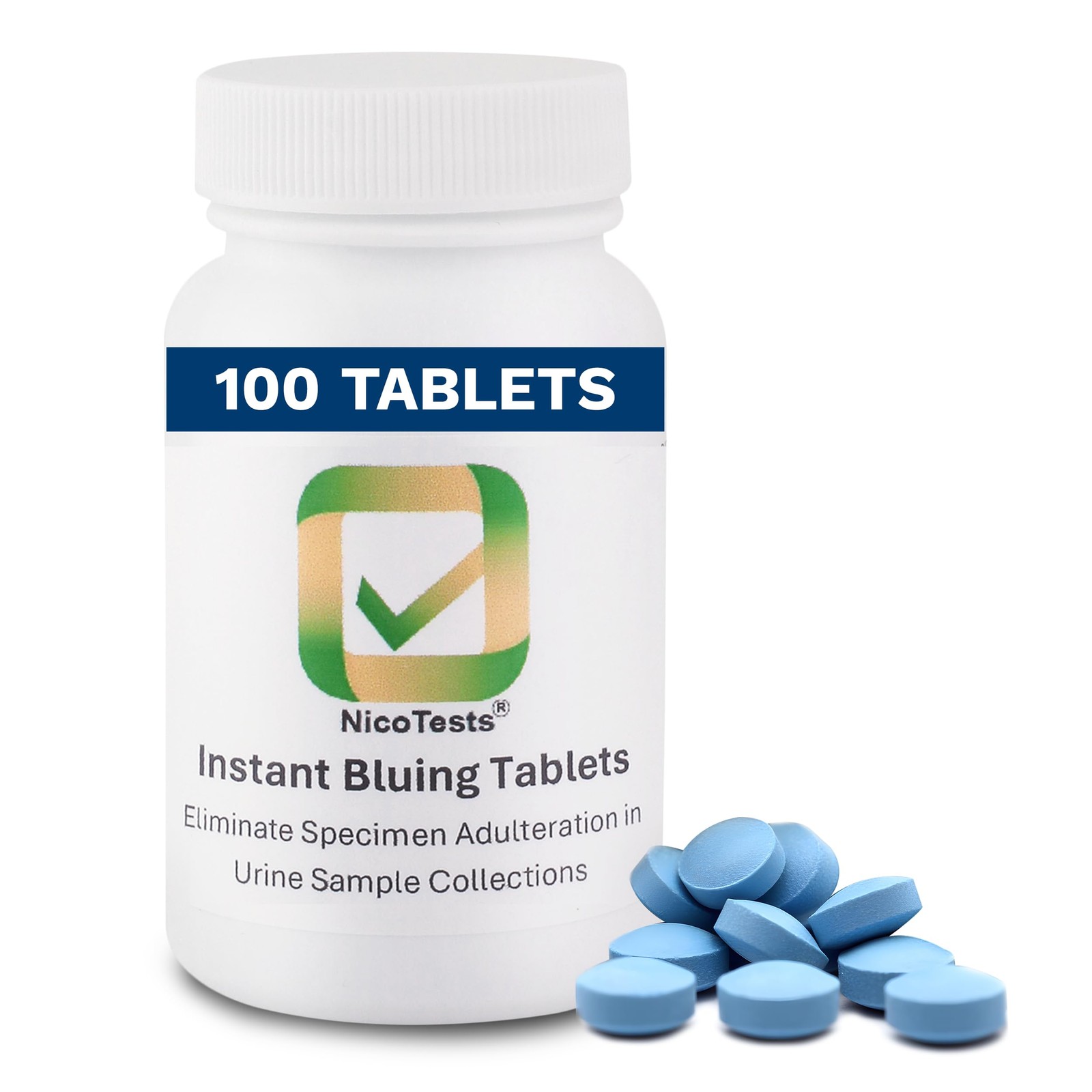 100 PCS Instant Bluing Tablets Blue Dissolves Toilet Water Test Prevention