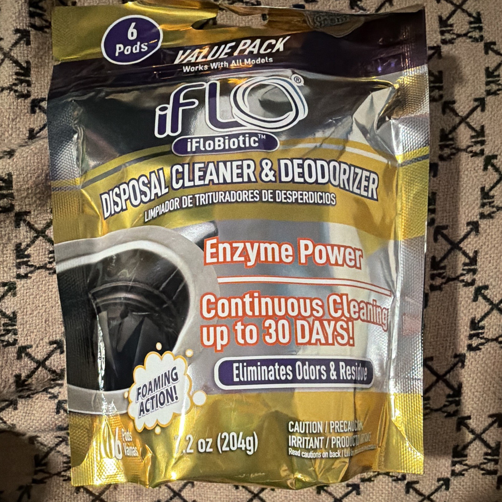 iFLO iFLOBiotic Sink Disposal Cleaner Deodorizer Citrus 6 Pods 7.2oz IFLO6DC
