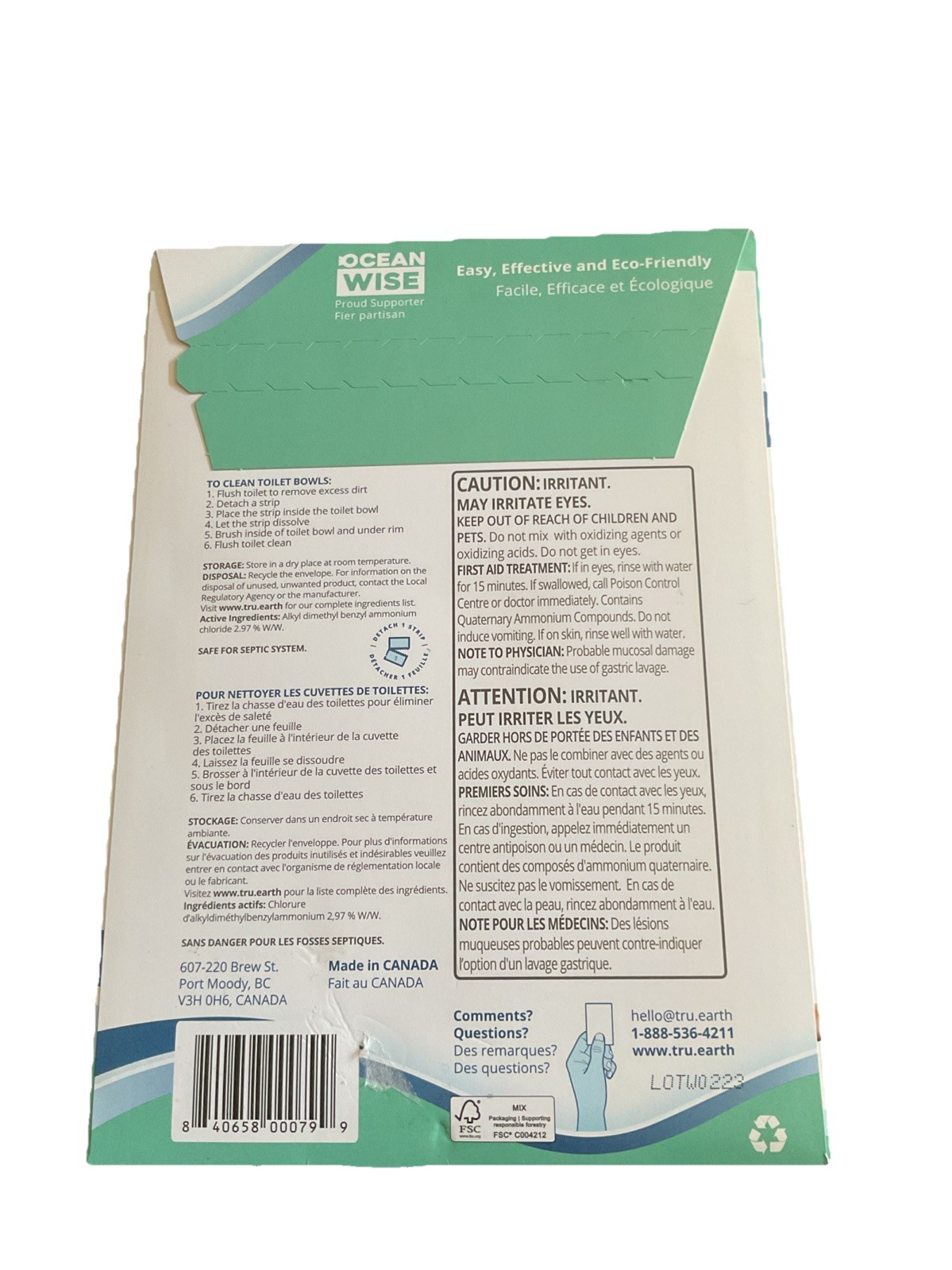 5x 12 TRU EARTH Eco-Strips Toilet Bowl Cleaner Strips 60