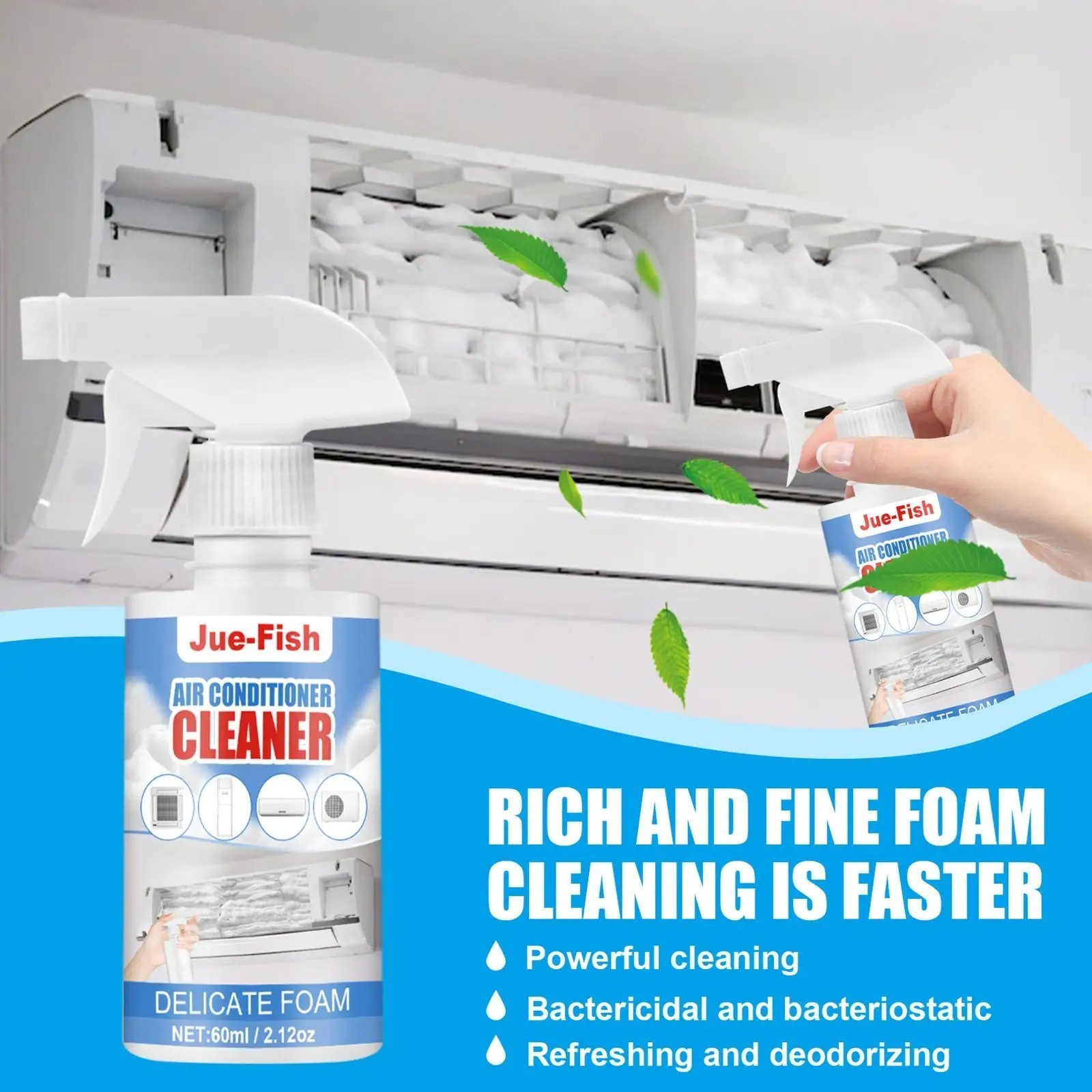 1/2PCS Air Conditioner Cleaner Spray AC Coil Filter Vent Cleaning Odor Remover