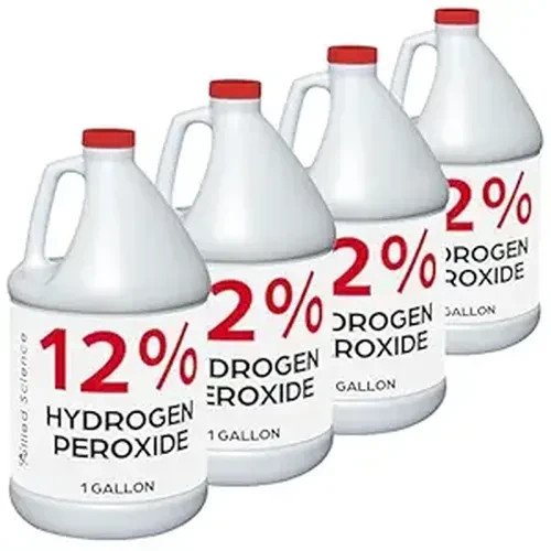Allied Science 12% Food Grade Hydrogen Peroxide, 4X Stronger – 4 Gallons