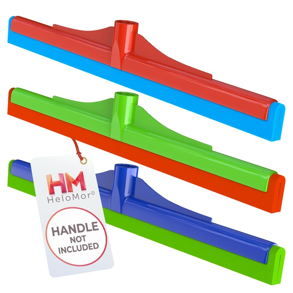 16 Inch Floor Squeegee Head 3 Pack, Foam Squeegee Broom for Garage, Patio, De…