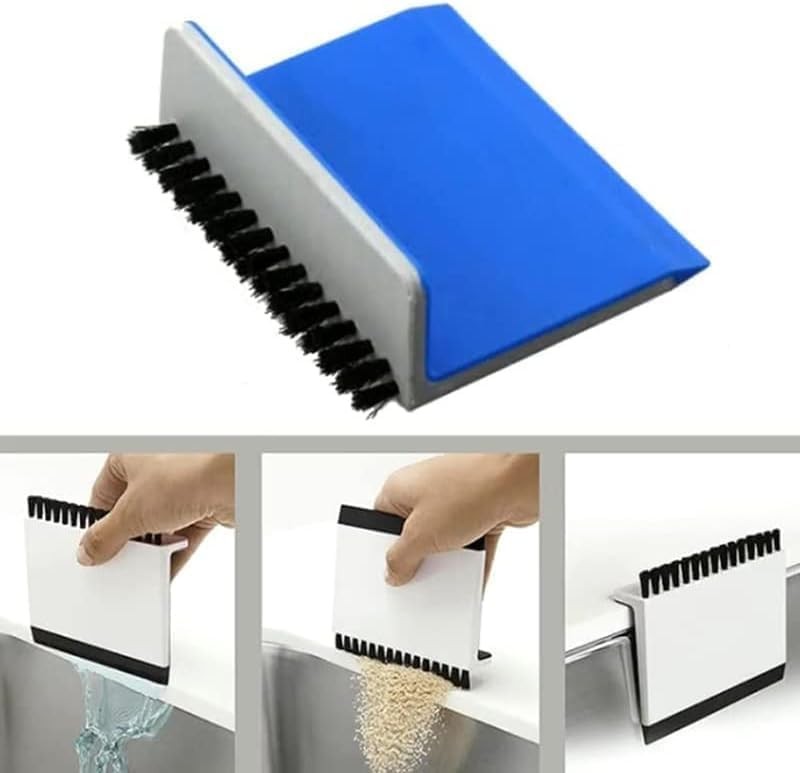 Black Kitchen Sink Squeegee Cleaner Countertop Brush Wiper Vegetable Cleaning…