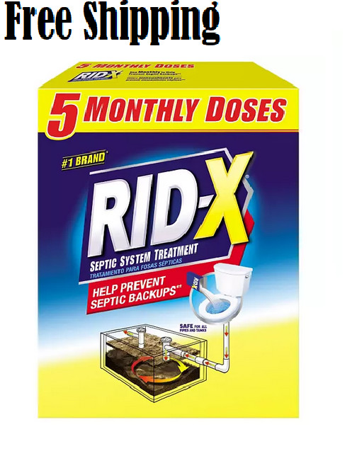 RID-X Septic Tank Treatment Powder, 5 Month Supply (49 oz.) FREE SHIPPING
