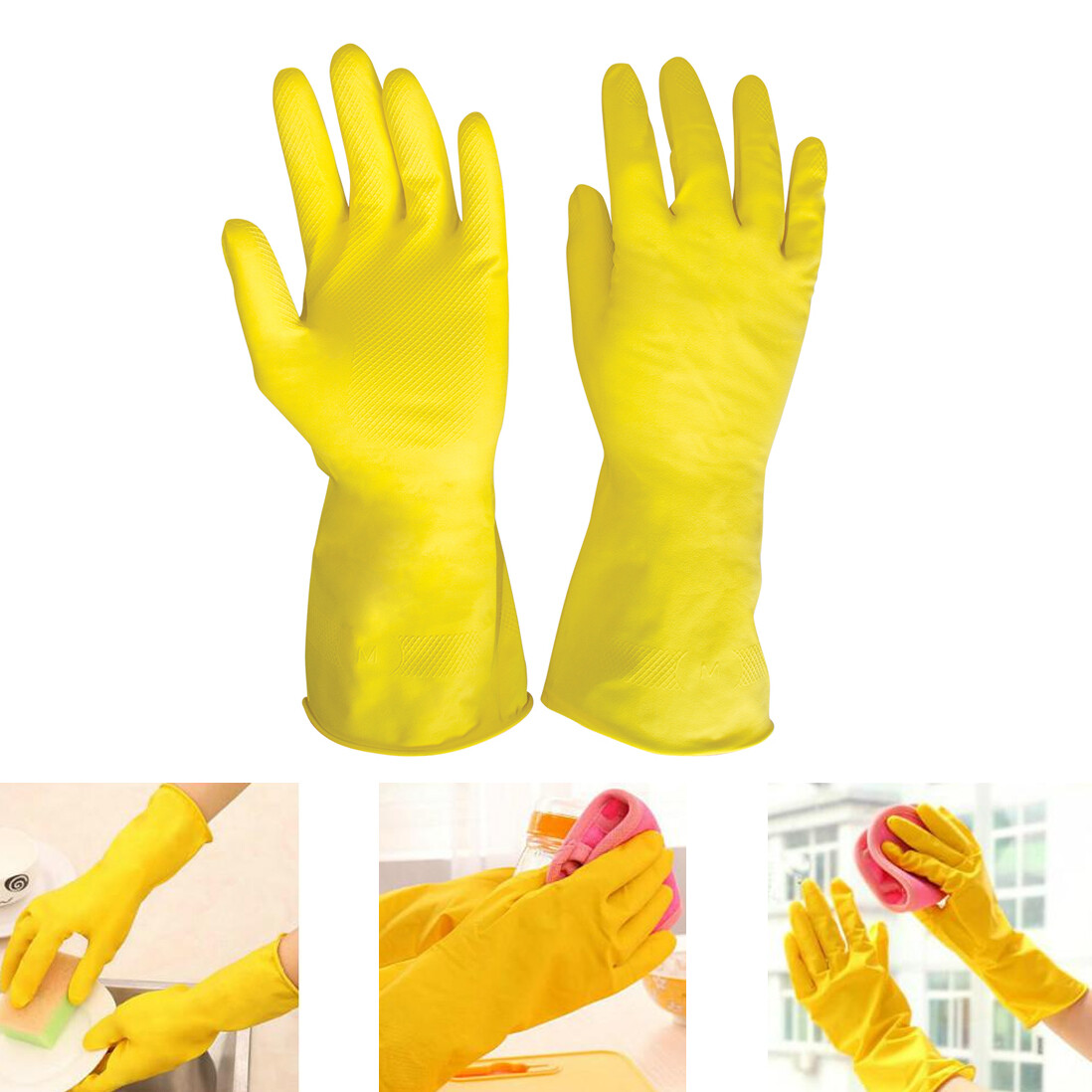 Washing Gloves Kitchen Long Waterproof Dish Cleaning Gloves Rubber Latex Protect