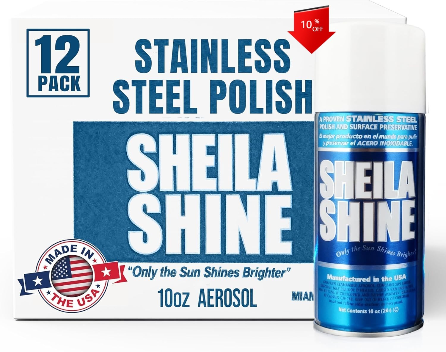 NEW,12 x 10oz Stainless Steel Cleaner and Polish -Stainless Steel Sprays Cleaner