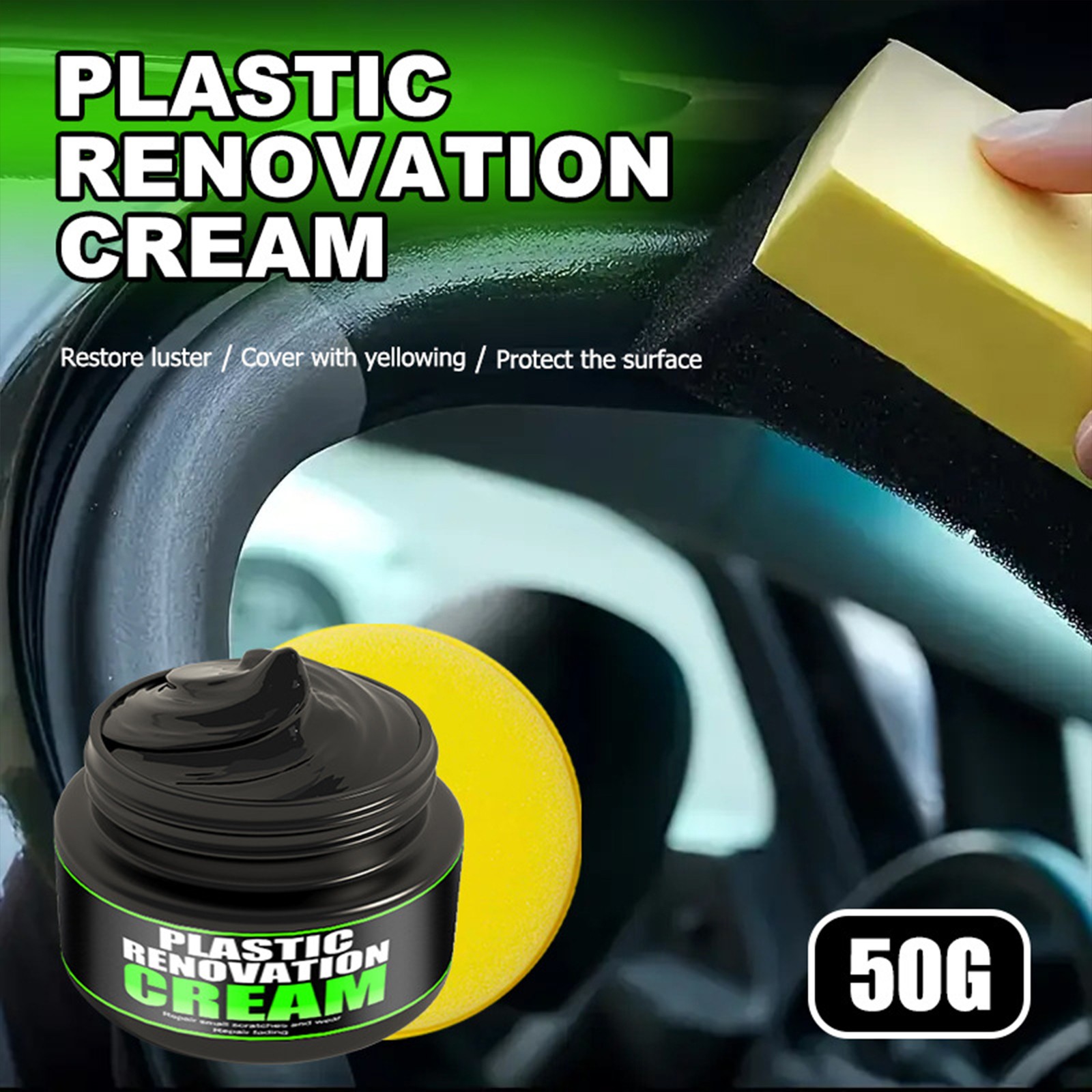 Car Plastic Restorer Black Gloss Polish Repair Coating Plastic Auto Cleaning