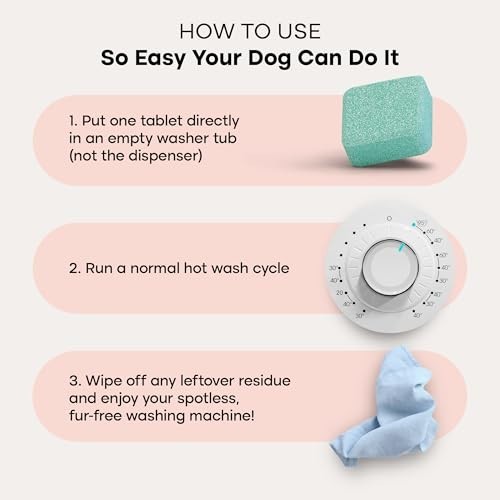 Washing Machine Cleaner Tablets – 24 Pack, Pet Safe, HE & Front Load Compatible,