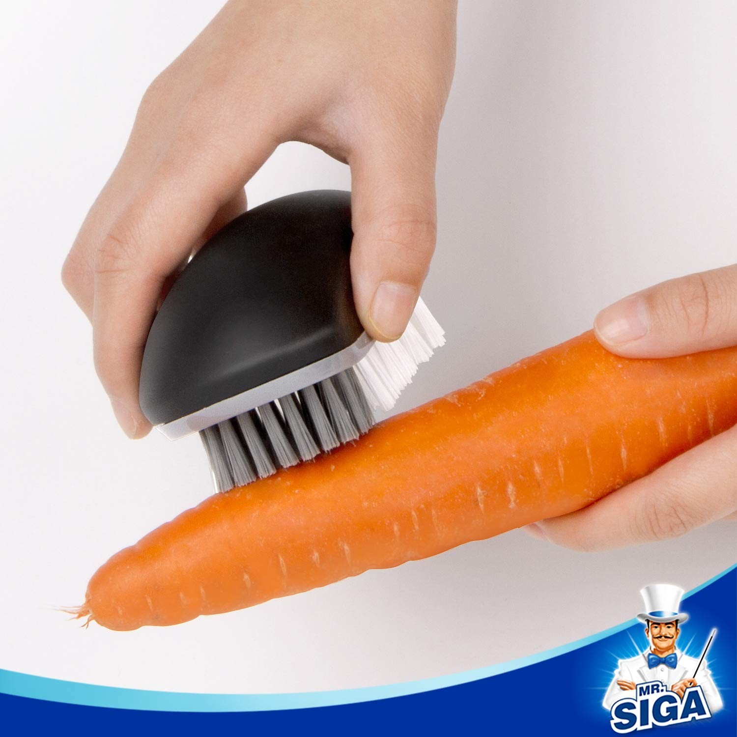 Fruit and Vegetable Cleaning Brush with Non Slip Comfortable Grip Pack of 2 Bl