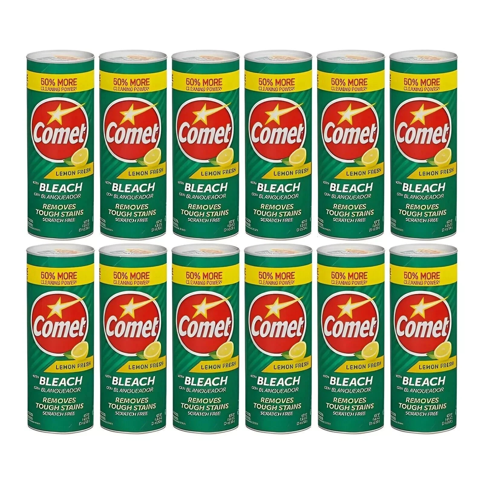 Comet 21 oz. All Purpose Abrasive Powder Cleaner with Bleach, Lemon pack of 12