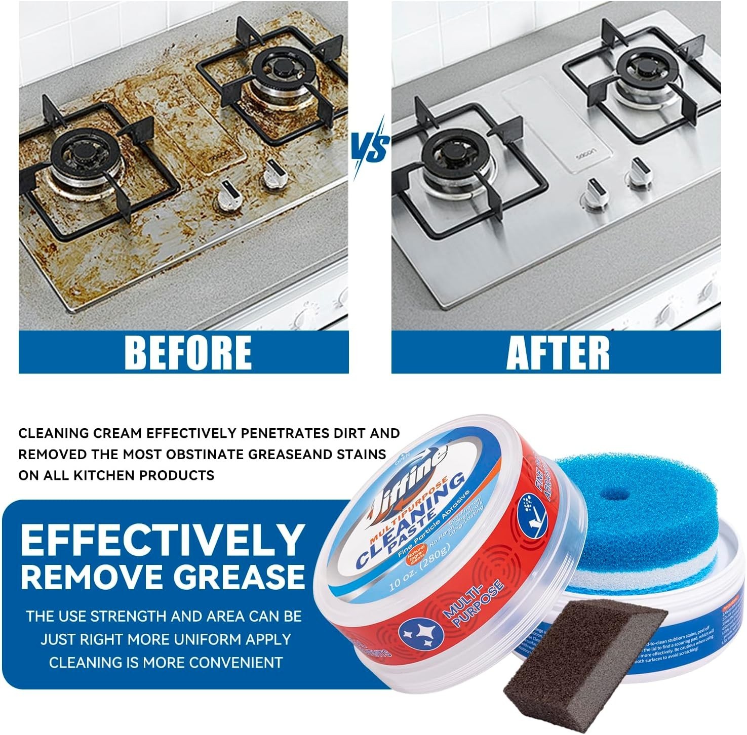 Cooktop Cleaner Paste,The Pink of Stuff, Miracle All Purpose Cleaning Paste,Easi