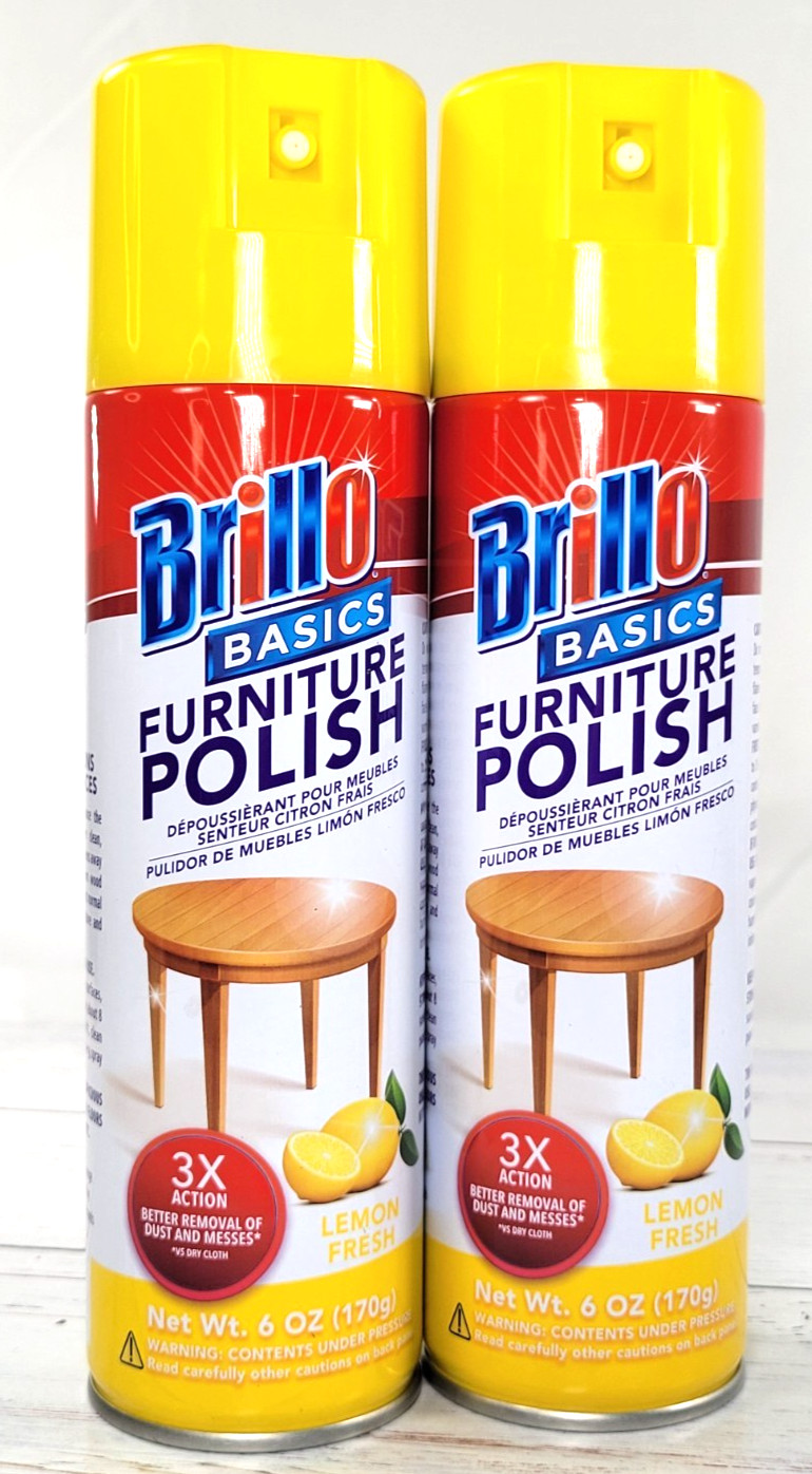 Brillo Funiture Polish LEMON FRESH 6 OZ, Spray Can (2 Pack)