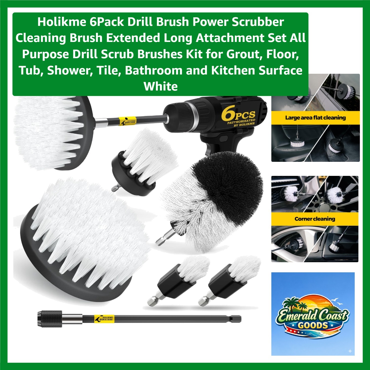 Cordless Drill-Compatible Brush Set – 6 Nylon Brushes for Safe Surface Cleaning