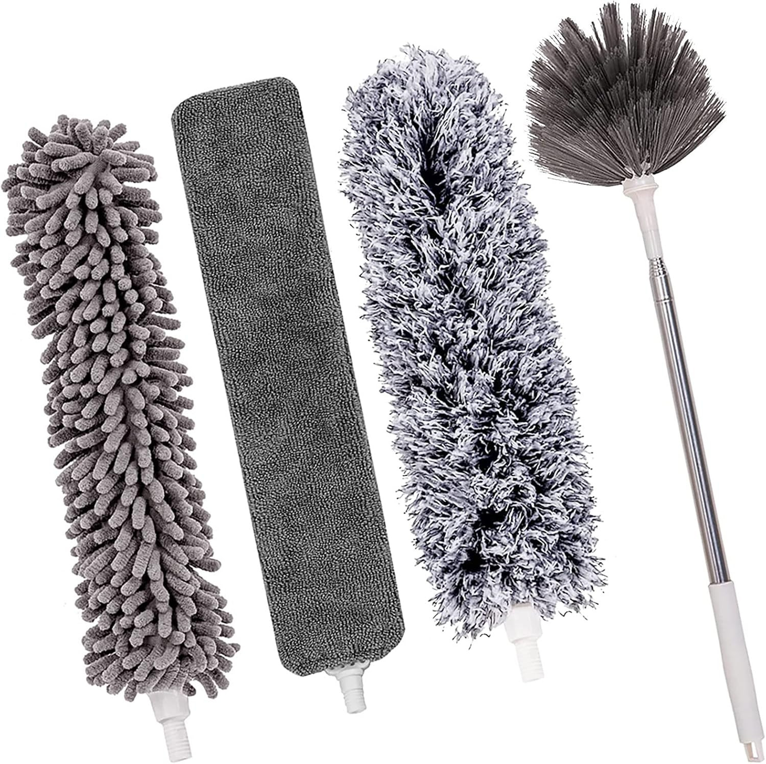 Microfiber Feather Duster 5-In-1 Kit, Dusters for Cleaning, Duster with Exten…