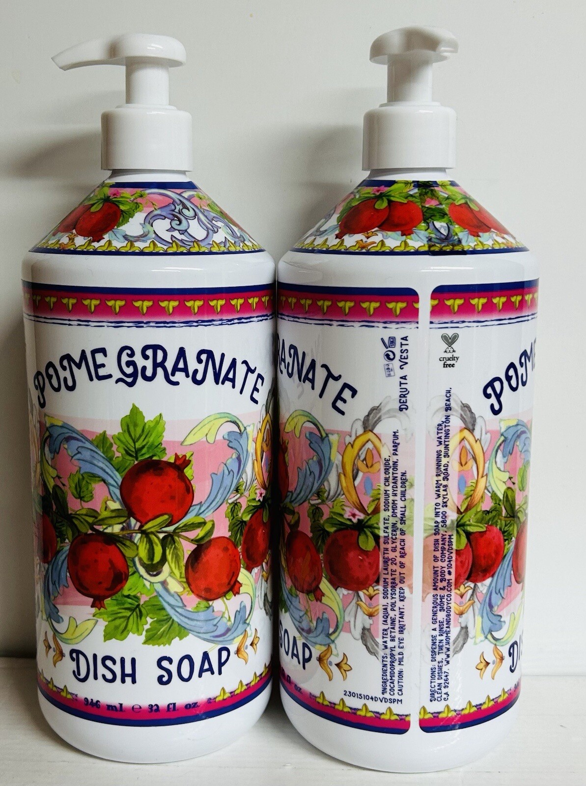 2-Pack Home & Body ~ Pomegranate Dish Soap 32 fl oz Each