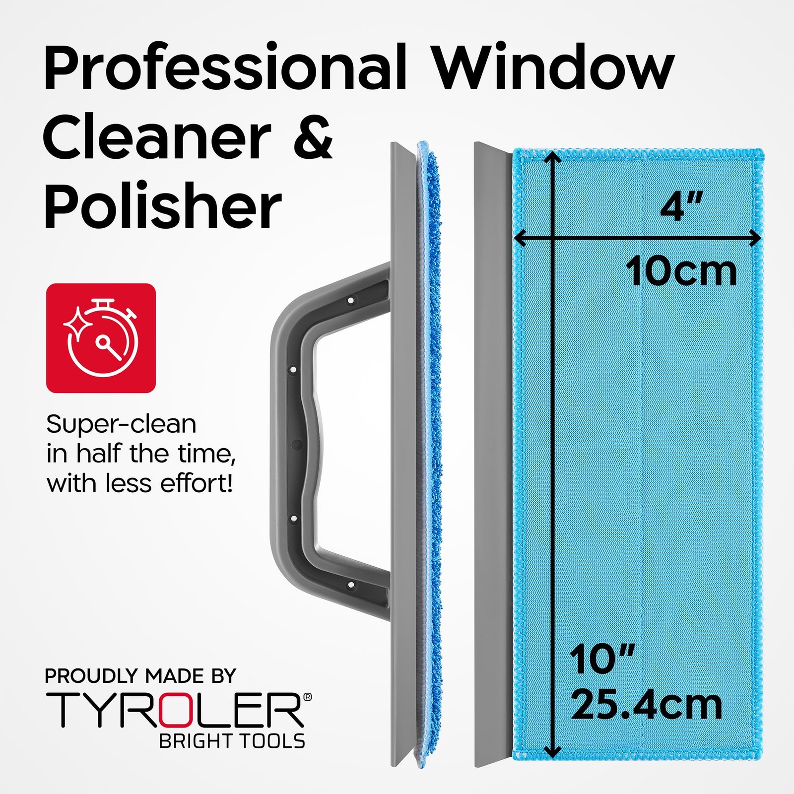 Tyroler Duschabzieher breit 25 cm | 2 Mikrofaser Scheuer- & Poliertücher